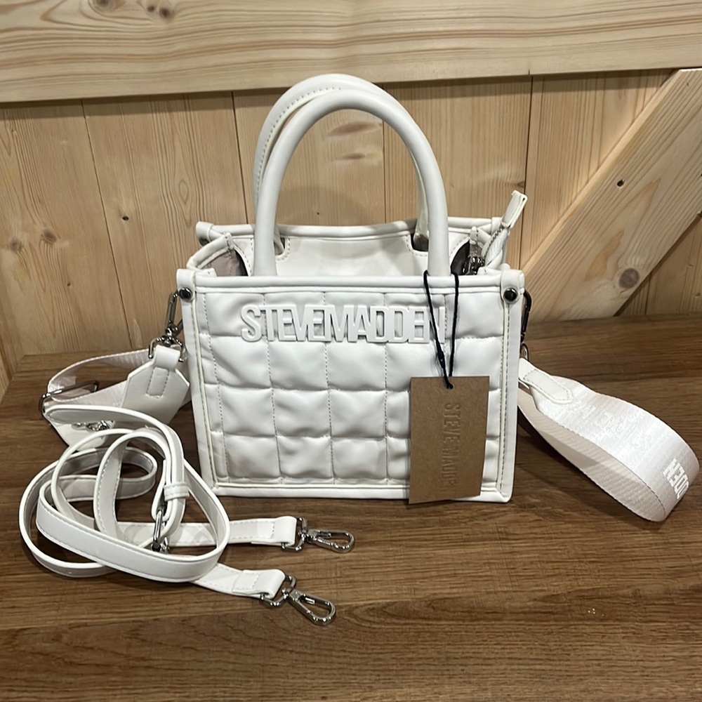 Steve Madden Cream Bniko Quilted Mini Bag